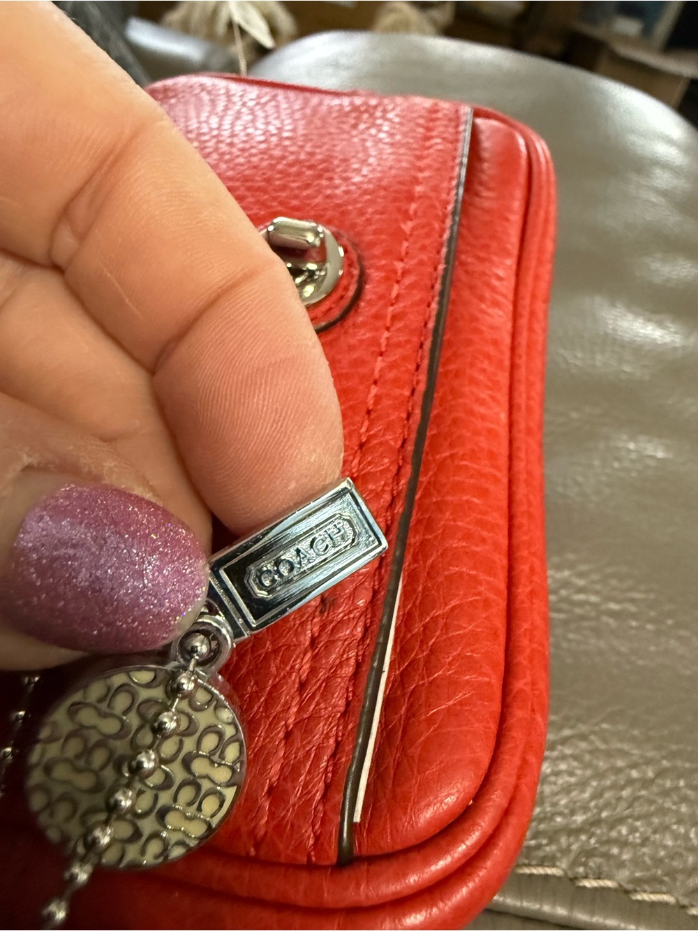 Coach Red Leather Wristlet - Picture 11 of 13